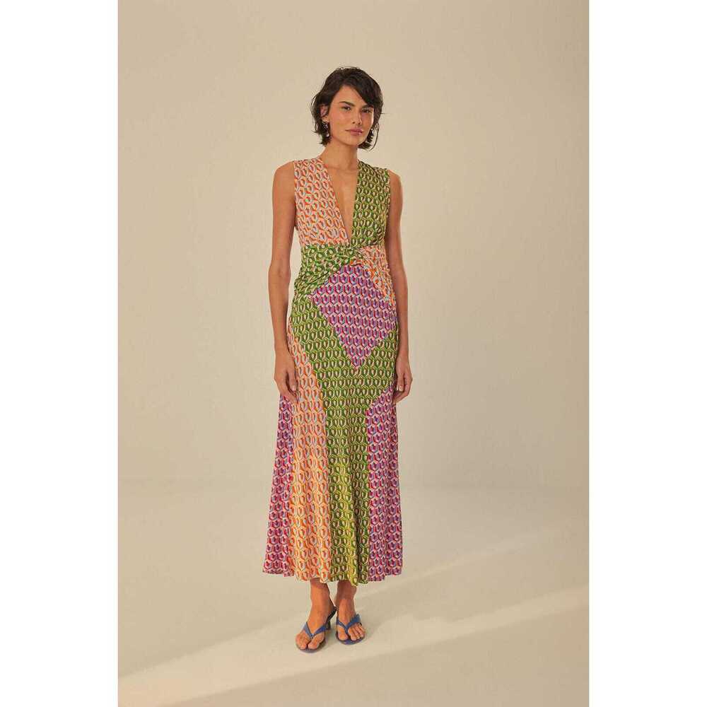 Farm Rio- Mixed Cashew Knot Maxi Dress- NEW WITH TAGS